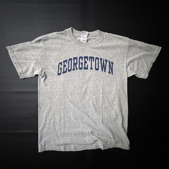 VTG Georgetown University T Shirt Mens Medium Gray Y2k Short Sleeve Preppy Ivy - Picture 1 of 8